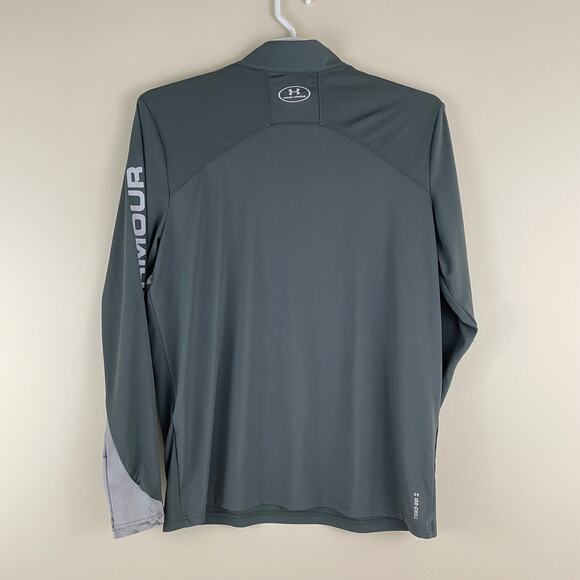 Under Armour Quarter 1/4 Zip Pullover Mens L Loose Fit Heat Gear Gray Pocket - Picture 2 of 12